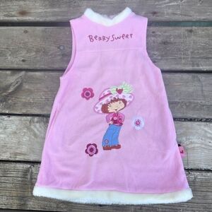 Vintage Strawberry Shortcake Berry Sweet Pink Kids Casual Dress RARE